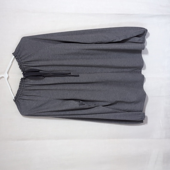 Loft Grey Tie-Neck Long Sleeve Blouse Size Large - Picture 3 of 5